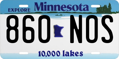 MN license plate 860NOS
