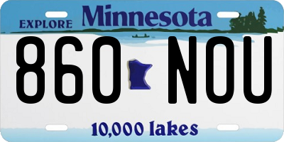 MN license plate 860NOU
