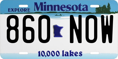 MN license plate 860NOW