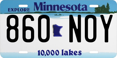 MN license plate 860NOY