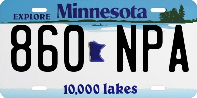 MN license plate 860NPA