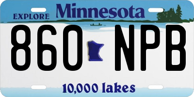 MN license plate 860NPB