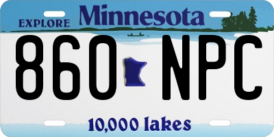 MN license plate 860NPC