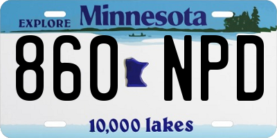 MN license plate 860NPD