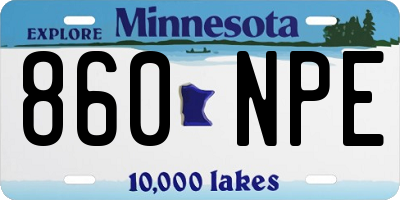 MN license plate 860NPE