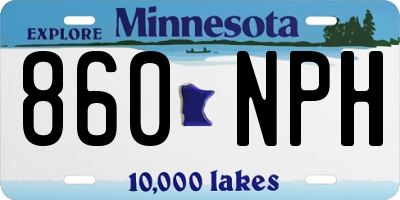 MN license plate 860NPH