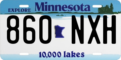 MN license plate 860NXH