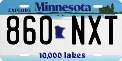 MN license plate 860NXT