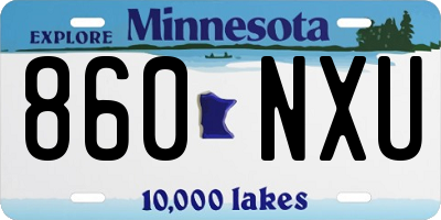 MN license plate 860NXU