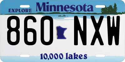 MN license plate 860NXW