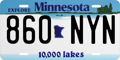 MN license plate 860NYN