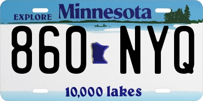 MN license plate 860NYQ