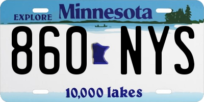 MN license plate 860NYS