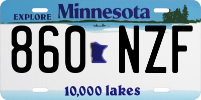 MN license plate 860NZF