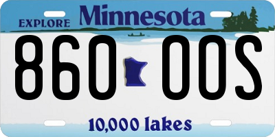 MN license plate 860OOS