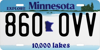 MN license plate 860OVV