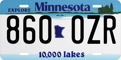 MN license plate 860OZR