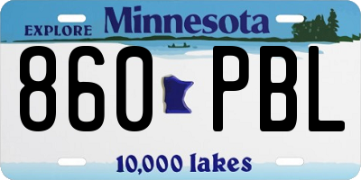 MN license plate 860PBL