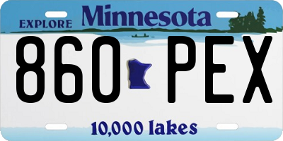 MN license plate 860PEX