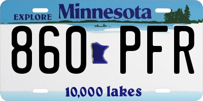 MN license plate 860PFR