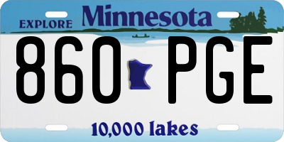 MN license plate 860PGE
