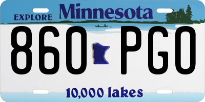 MN license plate 860PGO