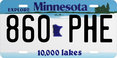 MN license plate 860PHE