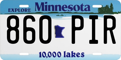 MN license plate 860PIR