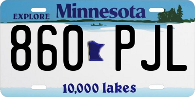 MN license plate 860PJL