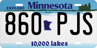 MN license plate 860PJS
