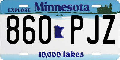 MN license plate 860PJZ