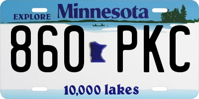 MN license plate 860PKC