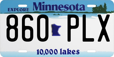 MN license plate 860PLX