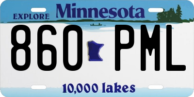 MN license plate 860PML