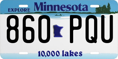 MN license plate 860PQU