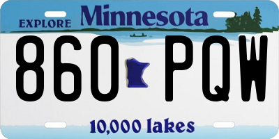 MN license plate 860PQW