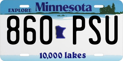MN license plate 860PSU
