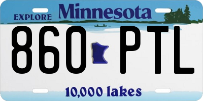 MN license plate 860PTL