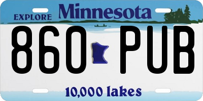MN license plate 860PUB