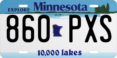 MN license plate 860PXS
