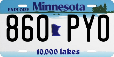 MN license plate 860PYO