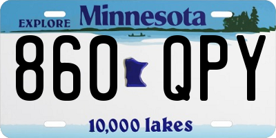 MN license plate 860QPY
