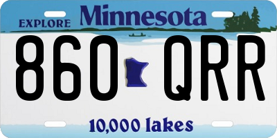 MN license plate 860QRR
