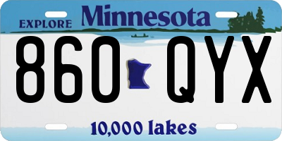 MN license plate 860QYX
