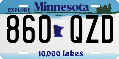 MN license plate 860QZD
