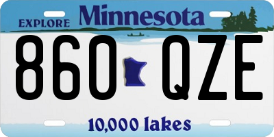 MN license plate 860QZE
