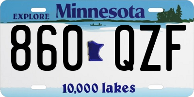 MN license plate 860QZF