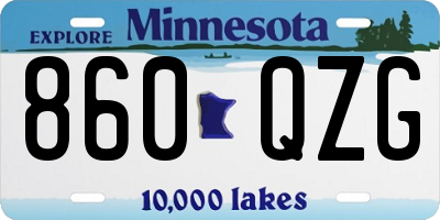 MN license plate 860QZG