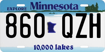 MN license plate 860QZH