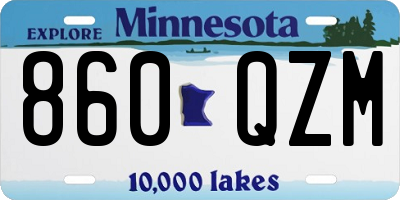 MN license plate 860QZM